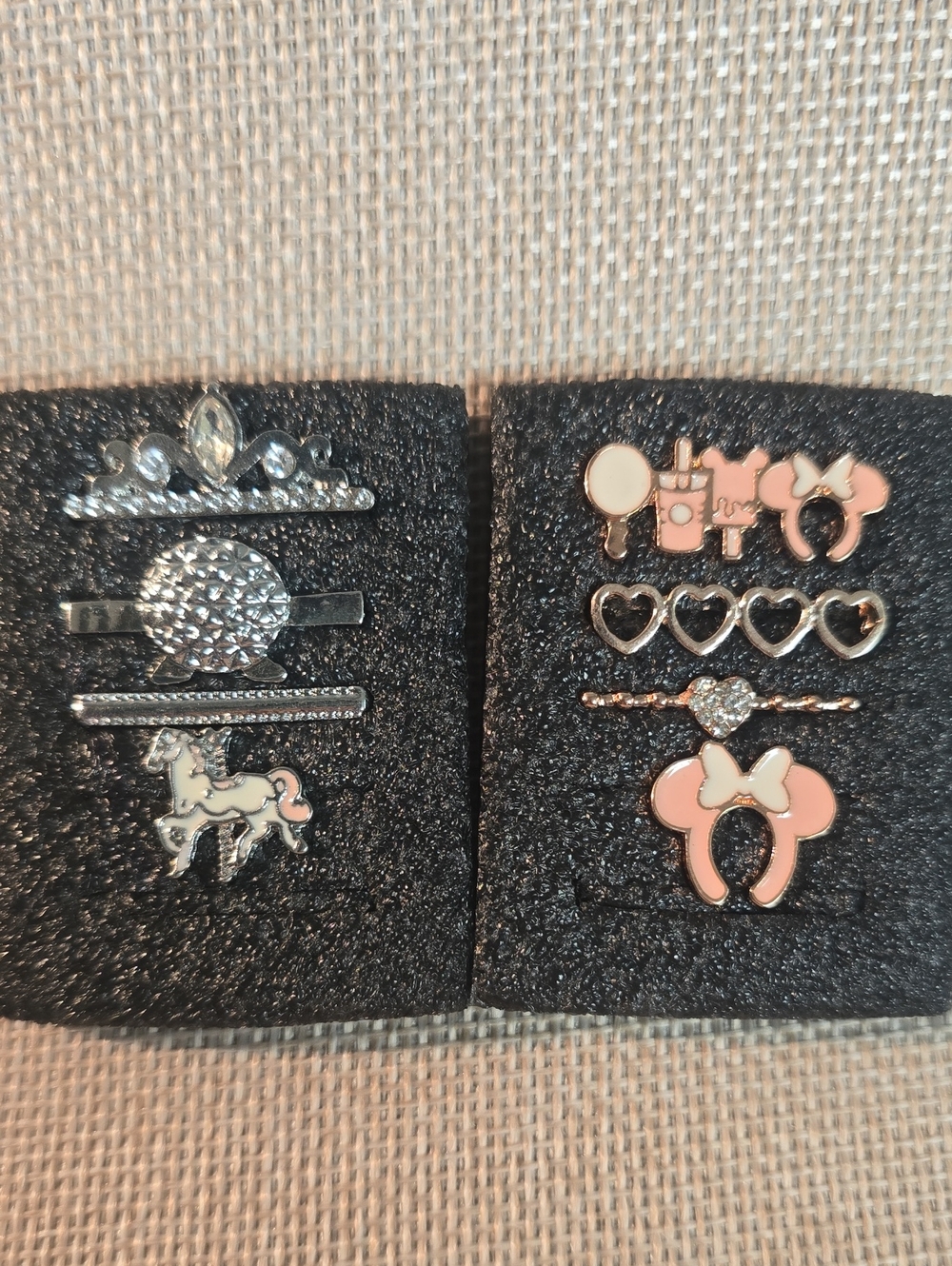 Kids Pink and Silver Pin Set - Cute Minnie & Disney Park Designs